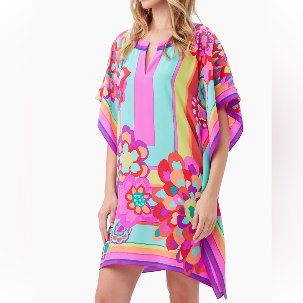 Trina Turk Bright Multi-Color Floral Mini Dress - Picture 3 of 5